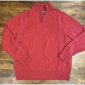 Bonobos Lambswool Red Quarter Zip Men’s Sweater XL Standard Fit